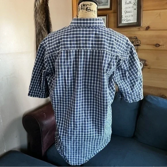 Carhartt Relax Fit Blue Tartan Plaid Button Down Shirt - Picture 6 of 7
